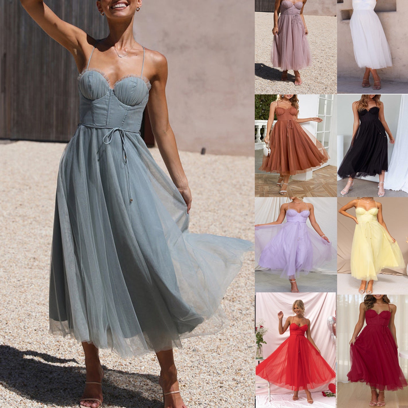 Robe Diana Midi – Élégance Éthérée