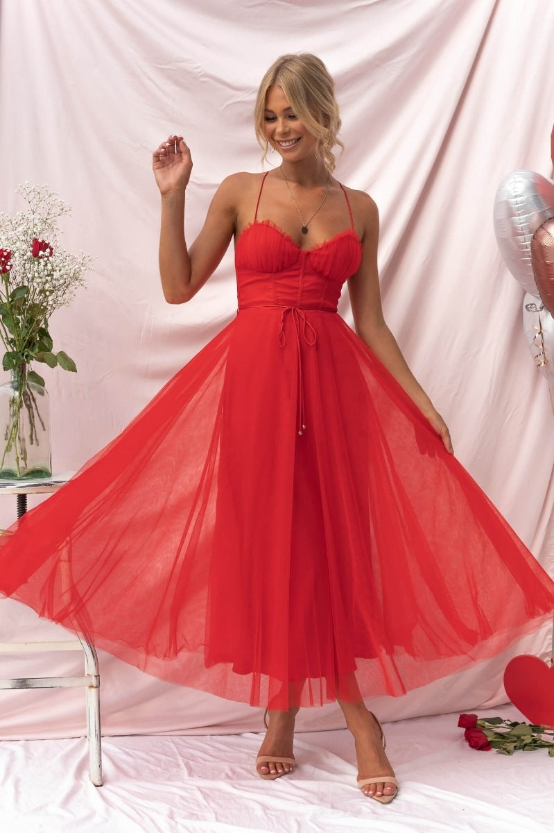 Robe Diana Midi – Élégance Éthérée